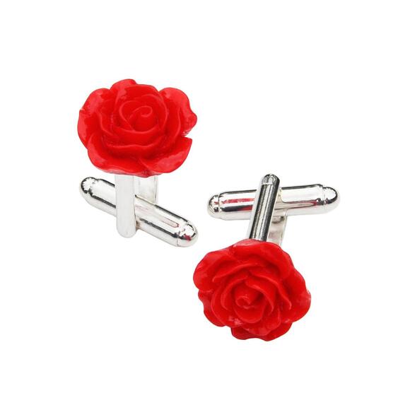 Other - Rose Cufflinks - 16 Color Choices!